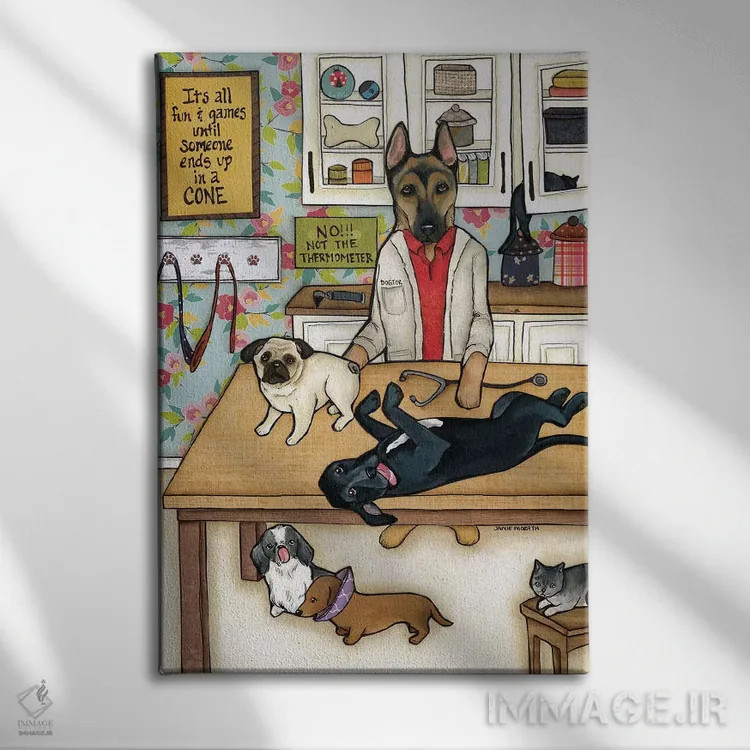 تابلو دکوراتیو داگتور اثر جیمی موراث - نمای روبهرو روی دیوار