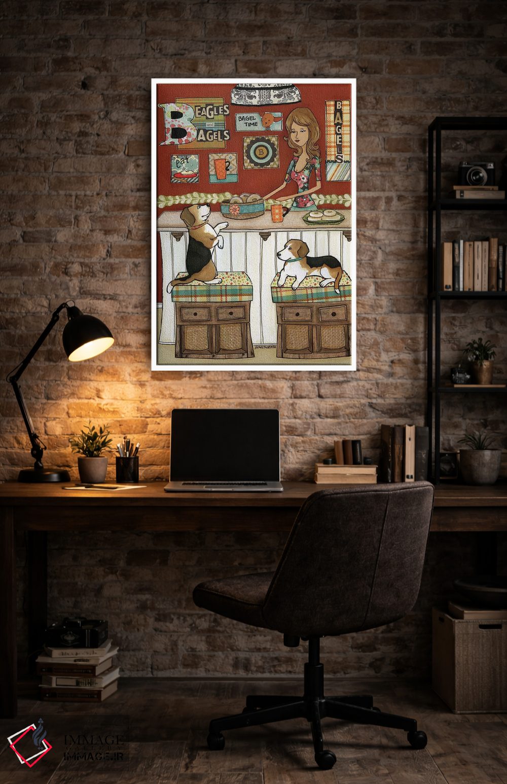 تابلو دکوراتیو بیگل ها و بیگل ها اثر جیمی موراث - D3W