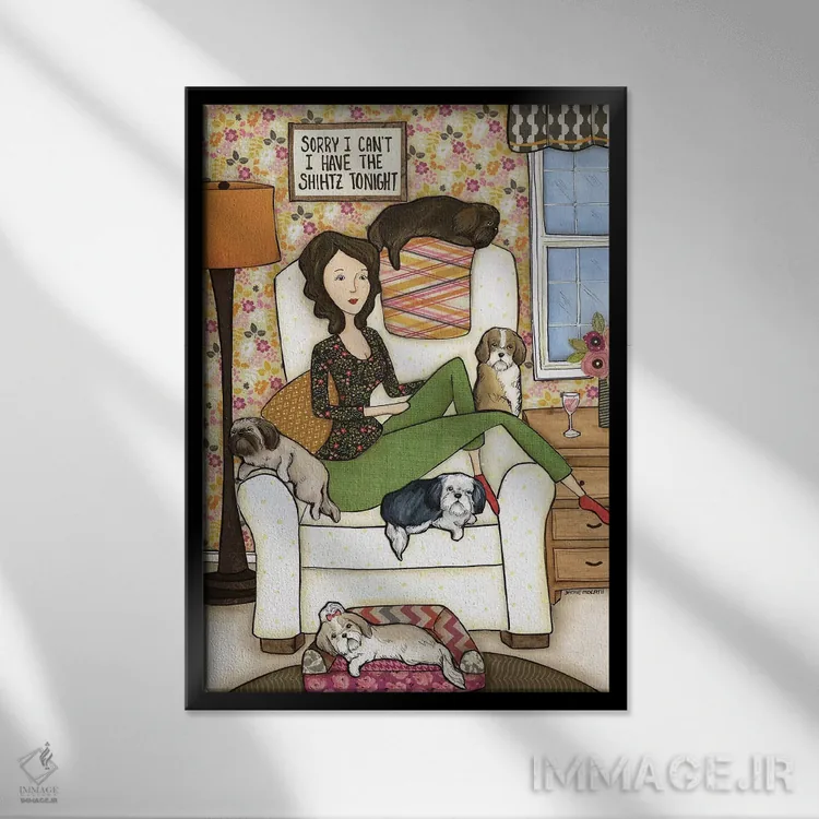 تابلو دکوراتیو شیهتز اثر جیمی موراث - نمای قابدار مشکی