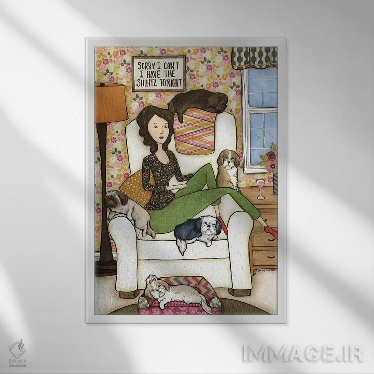 تابلو دکوراتیو شیهتز اثر جیمی موراث - نمای قابدار سفید