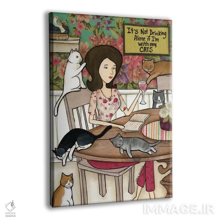 تابلو دکوراتیو با گربه هایم اثر جیمی موراث - نمای پرسپکتیو محصول