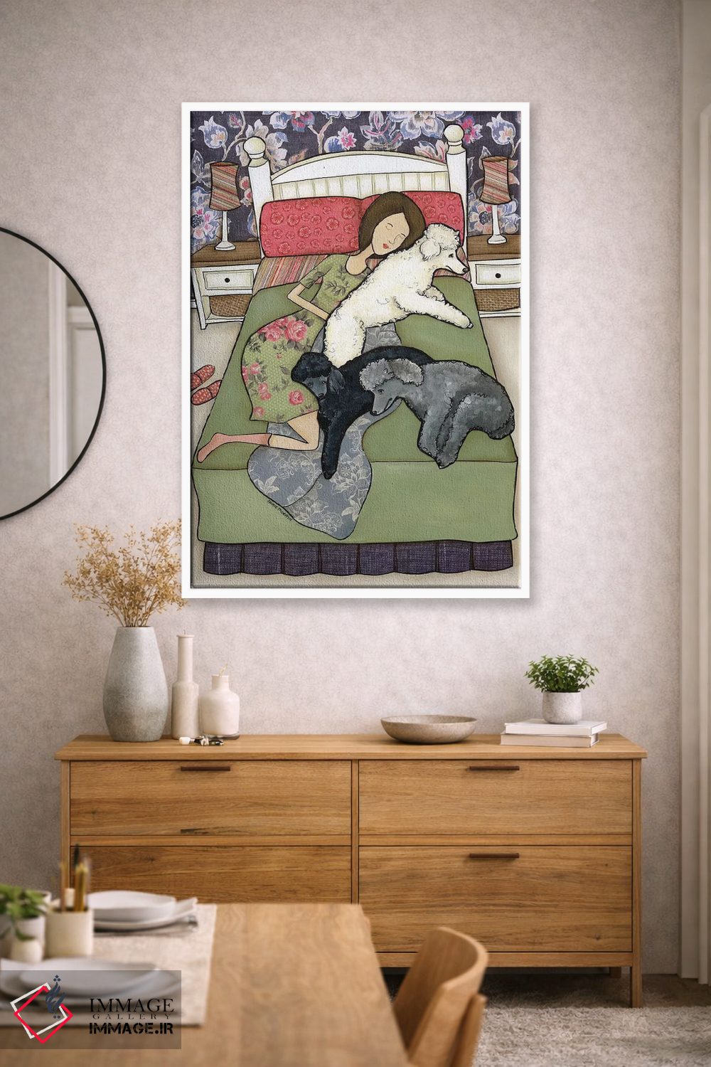 تابلو دکوراتیو پودل های چرت زده اثر جیمی موراث - D1W