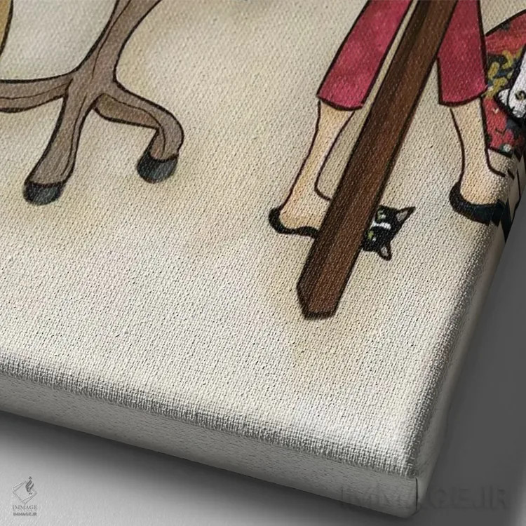 تابلو دکوراتیو زندگی بهتر برای گربه ها اثر جیمی موراث - نمای نزدیک بافت بوم