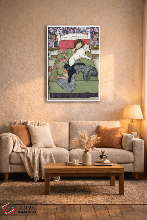 تابلو دکوراتیو پودل های چرت زده اثر جیمی موراث - D3W