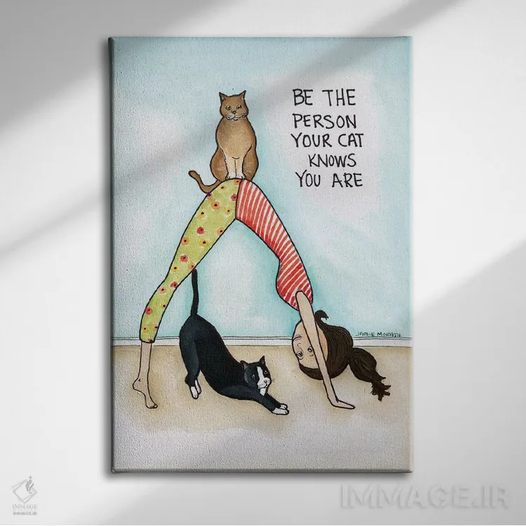 تابلو دکوراتیو گربه ات می داند اثر جیمی موراث - نمای روبهرو روی دیوار