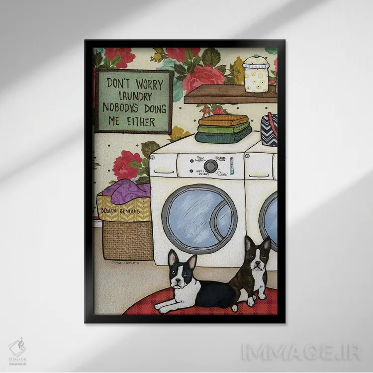 تابلو دکوراتیو بقچه های بوستون اثر جیمی موراث - نمای قابدار مشکی