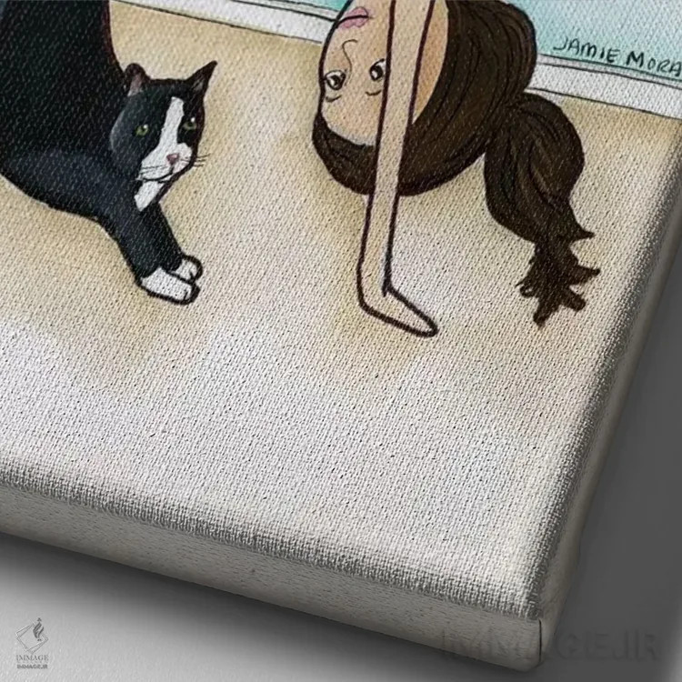 تابلو دکوراتیو گربه ات می داند اثر جیمی موراث - نمای نزدیک بافت بوم