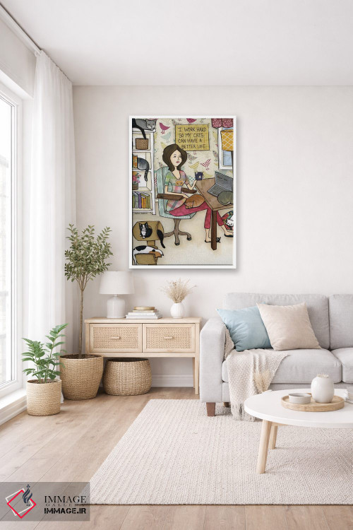 تابلو دکوراتیو زندگی بهتر برای گربه ها اثر جیمی موراث - D2W
