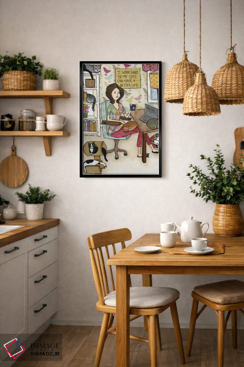 تابلو دکوراتیو زندگی بهتر برای گربه ها اثر جیمی موراث - D4B