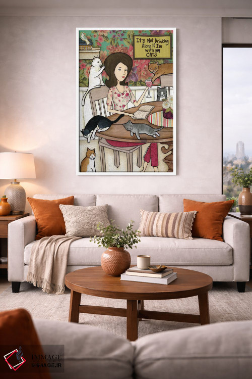 تابلو دکوراتیو با گربه هایم اثر جیمی موراث - D1W