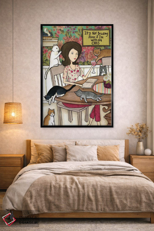 تابلو دکوراتیو با گربه هایم اثر جیمی موراث - D2B
