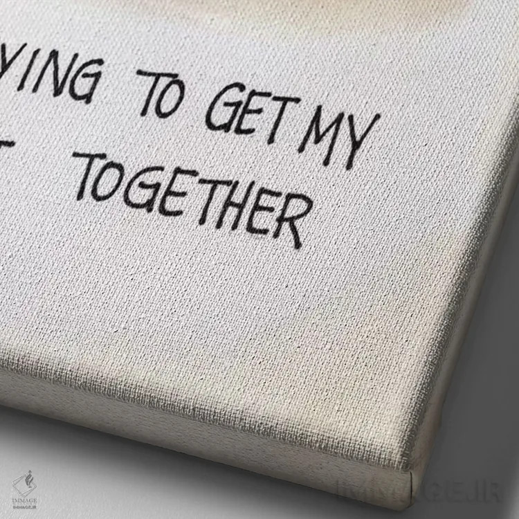 تابلو دکوراتیو جمع کن خودتو اثر جیمی موراث - نمای نزدیک بافت بوم
