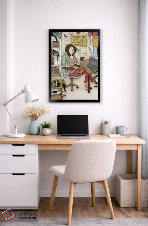 تابلو دکوراتیو زندگی بهتر برای گربه ها اثر جیمی موراث - D5B