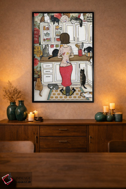 تابلو دکوراتیو به گربه ها غذا بده اثر جیمی موراث - D2B
