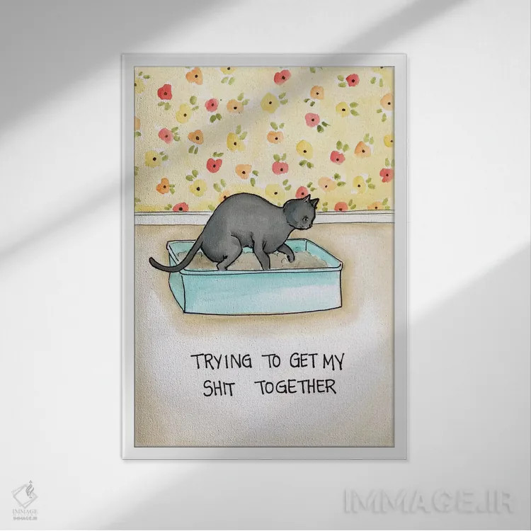 تابلو دکوراتیو جمع کن خودتو اثر جیمی موراث - نمای قابدار سفید