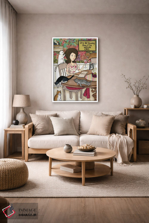 تابلو دکوراتیو با گربه هایم اثر جیمی موراث - D3W