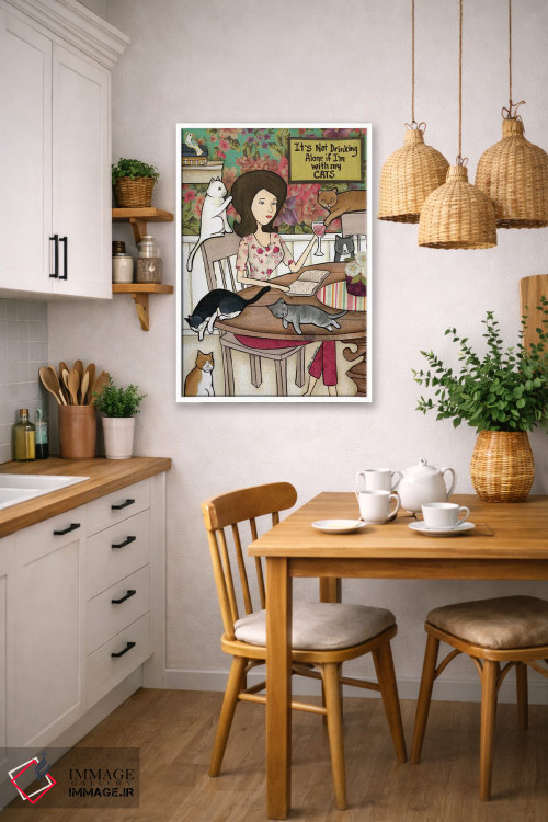 تابلو دکوراتیو با گربه هایم اثر جیمی موراث - D6W