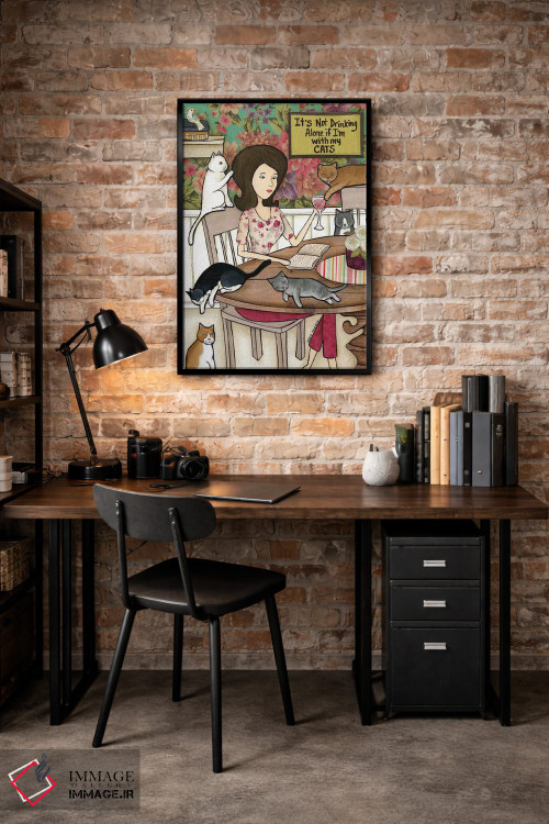 تابلو دکوراتیو با گربه هایم اثر جیمی موراث - D5B