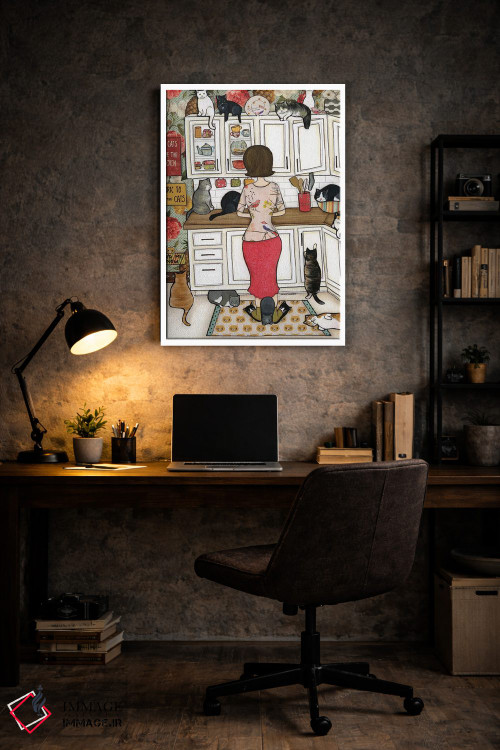 تابلو دکوراتیو به گربه ها غذا بده اثر جیمی موراث - D6W