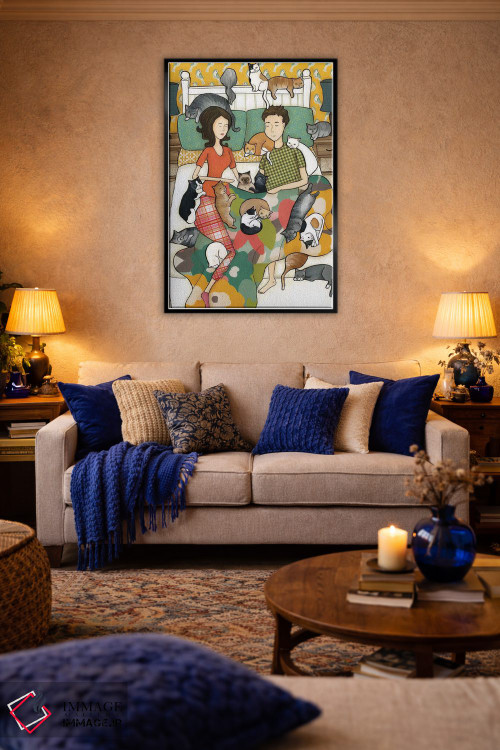 تابلو دکوراتیو خواب کوتاه گربه ای اثر جیمی موراث - D5B