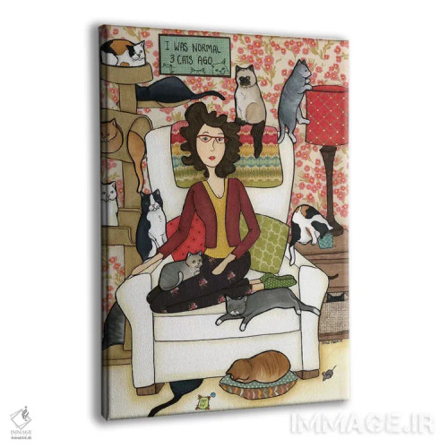 تابلو دکوراتیو سه گربه پیش از این اثر جیمی موراث - نمای پرسپکتیو محصول