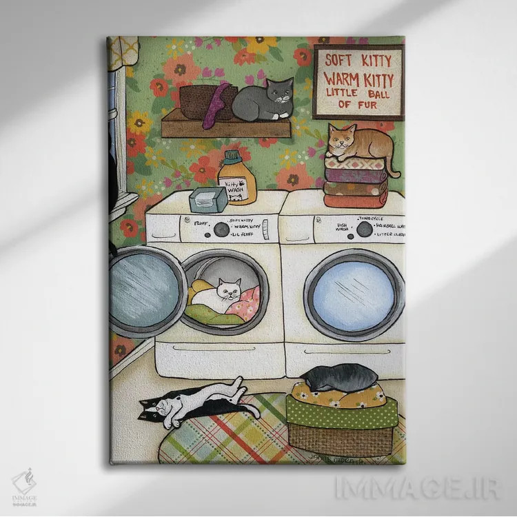 تابلو دکوراتیو توپ کوچکی از پشم و مو اثر جیمی موراث - نمای روبهرو روی دیوار