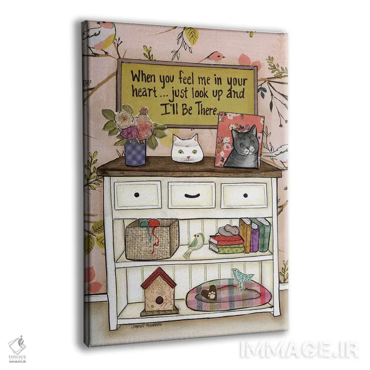 تابلو دکوراتیو من پیشت هستم گربه اثر جیمی موراث - نمای پرسپکتیو محصول