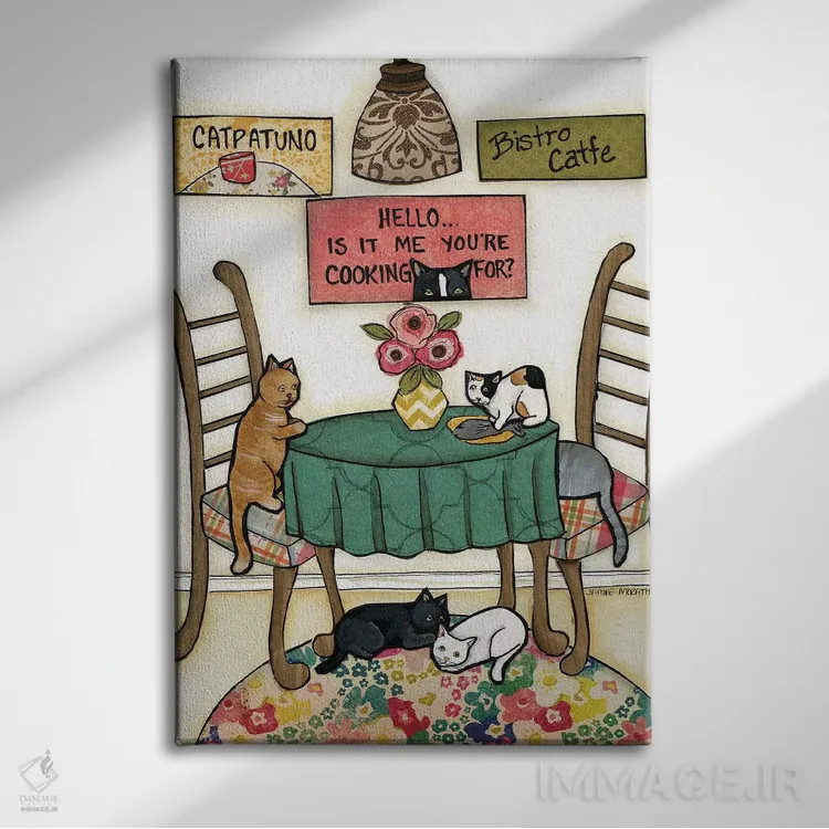 تابلو دکوراتیو کت پاتونو اثر جیمی موراث - نمای روبهرو روی دیوار