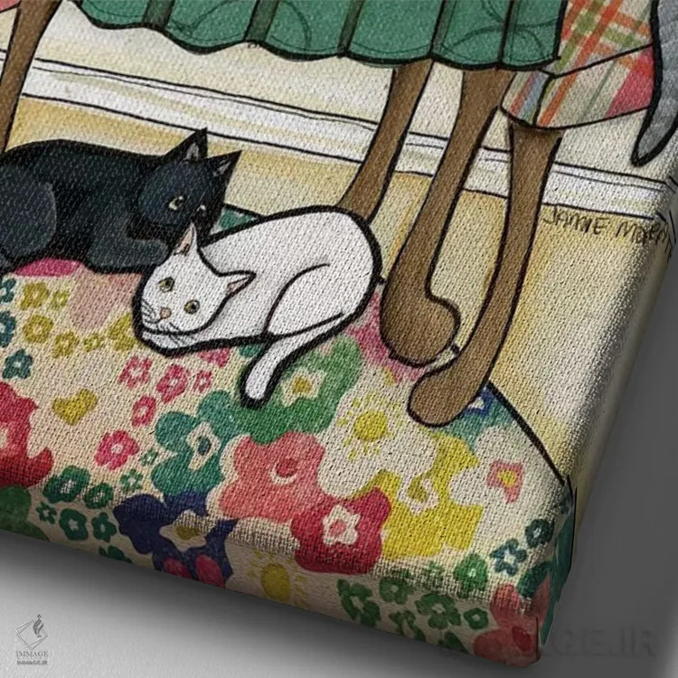 تابلو دکوراتیو کت پاتونو اثر جیمی موراث - نمای نزدیک بافت بوم