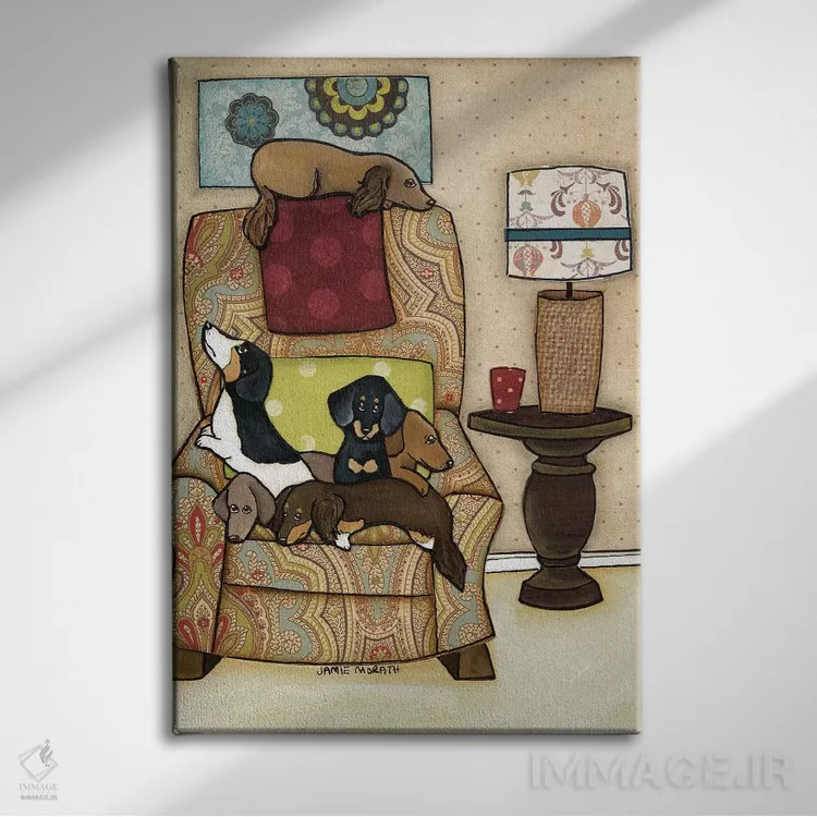 تابلو دکوراتیو صندلی پر از وینی ها اثر جیمی موراث - نمای روبهرو روی دیوار