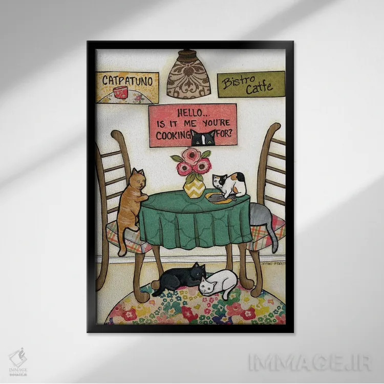 تابلو دکوراتیو کت پاتونو اثر جیمی موراث - نمای قابدار مشکی