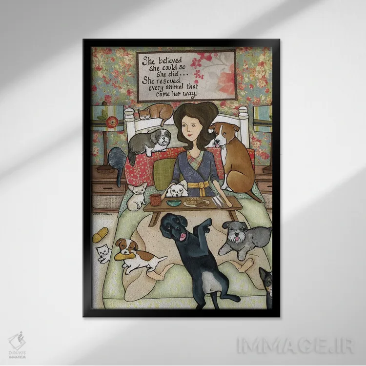 تابلو دکوراتیو او باور داشت اثر جیمی موراث - نمای قابدار مشکی