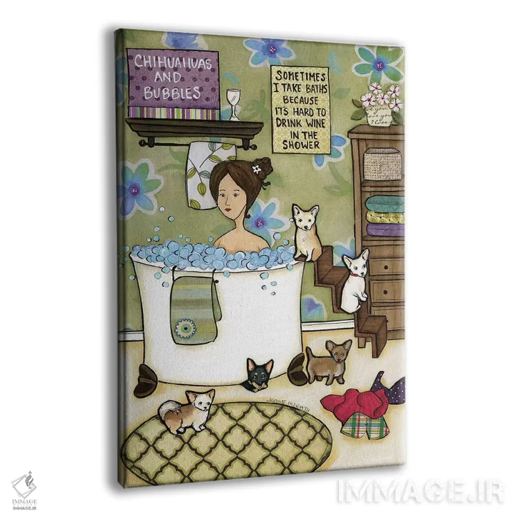 تابلو دکوراتیو حباب های سگ چیواوا اثر جیمی موراث - نمای پرسپکتیو محصول