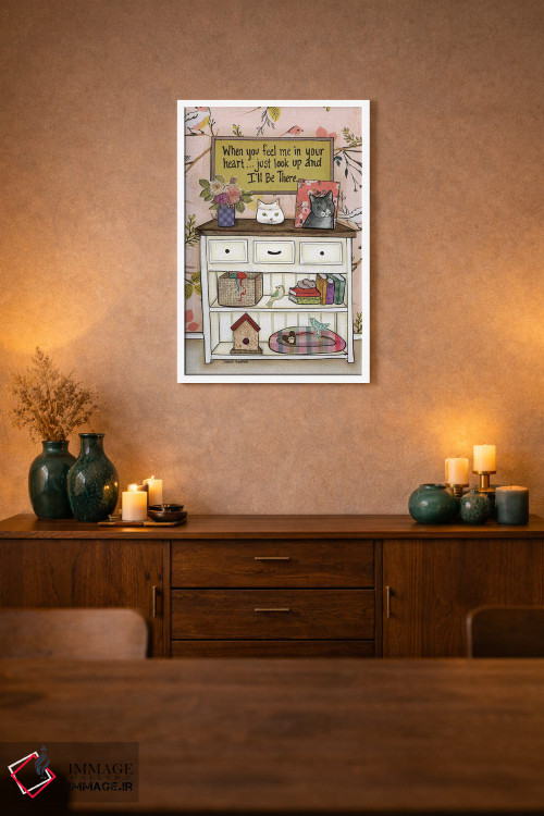 تابلو دکوراتیو من پیشت هستم گربه اثر جیمی موراث - D1W