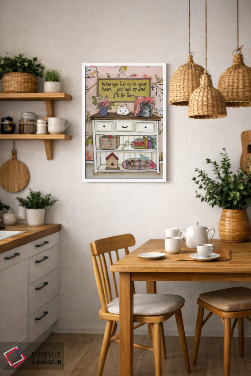 تابلو دکوراتیو من پیشت هستم گربه اثر جیمی موراث - D3W