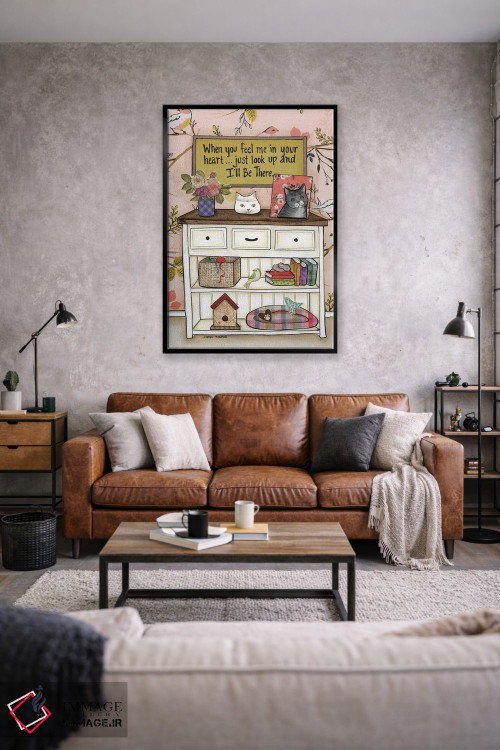 تابلو دکوراتیو من پیشت هستم گربه اثر جیمی موراث - D2B