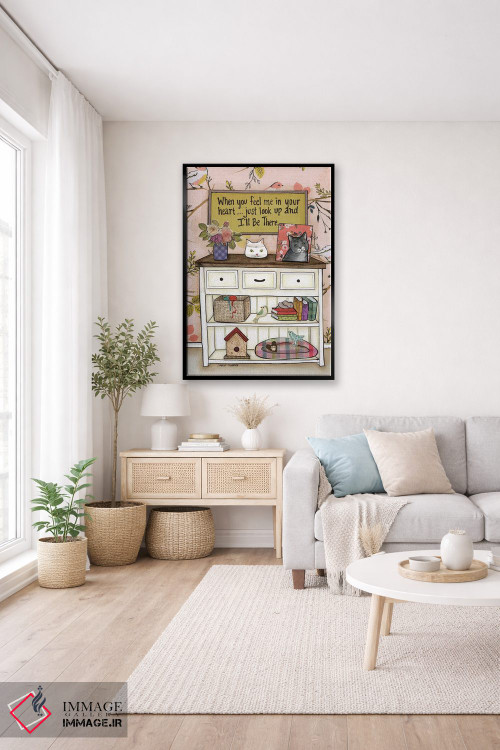 تابلو دکوراتیو من پیشت هستم گربه اثر جیمی موراث - D5B