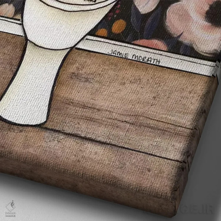 تابلو دکوراتیو الهام ممکن است ناگهانی بیاید اثر جیمی موراث - نمای نزدیک بافت بوم