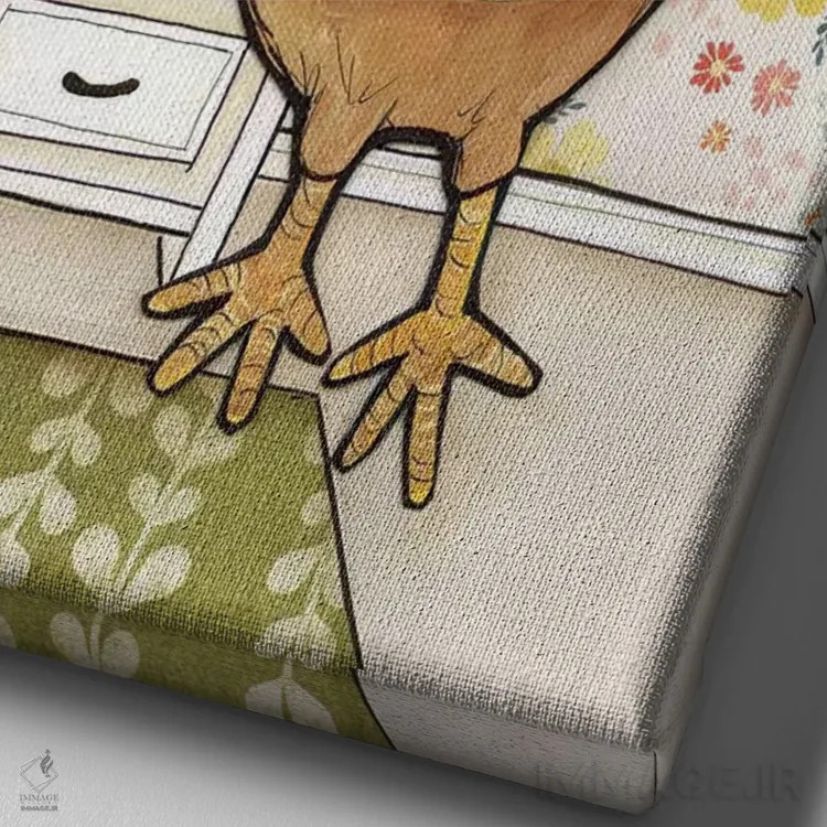 تابلو دکوراتیو فضله مرغ اثر جیمی موراث - نمای نزدیک بافت بوم