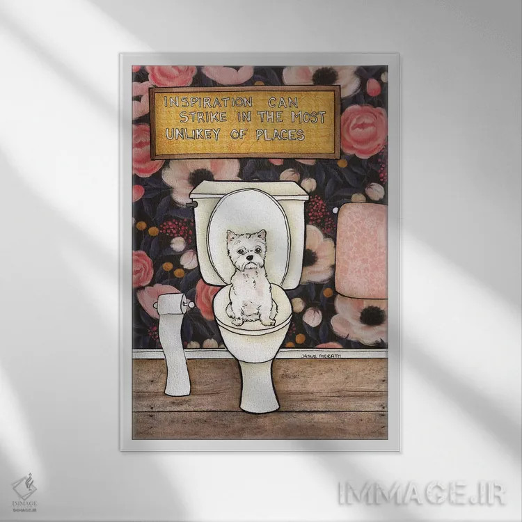 تابلو دکوراتیو الهام ممکن است ناگهانی بیاید اثر جیمی موراث - نمای قابدار سفید