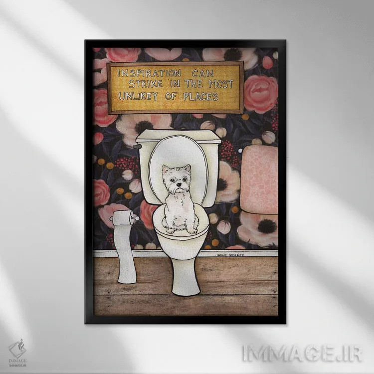 تابلو دکوراتیو الهام ممکن است ناگهانی بیاید اثر جیمی موراث - نمای قابدار مشکی