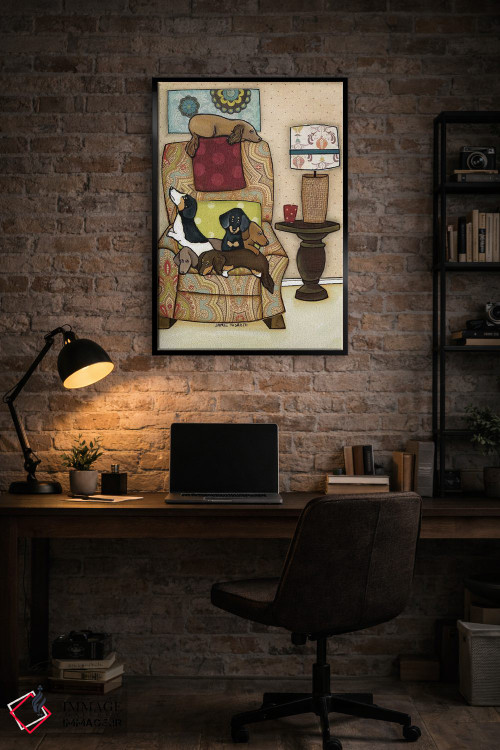 تابلو دکوراتیو صندلی پر از وینی ها اثر جیمی موراث - D5B