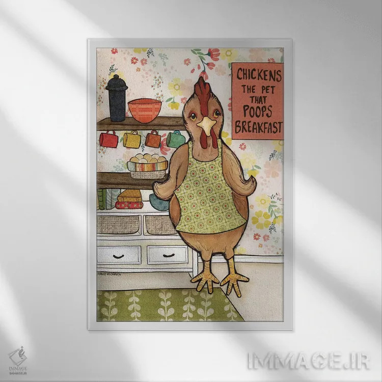 تابلو دکوراتیو فضله مرغ اثر جیمی موراث - نمای قابدار سفید