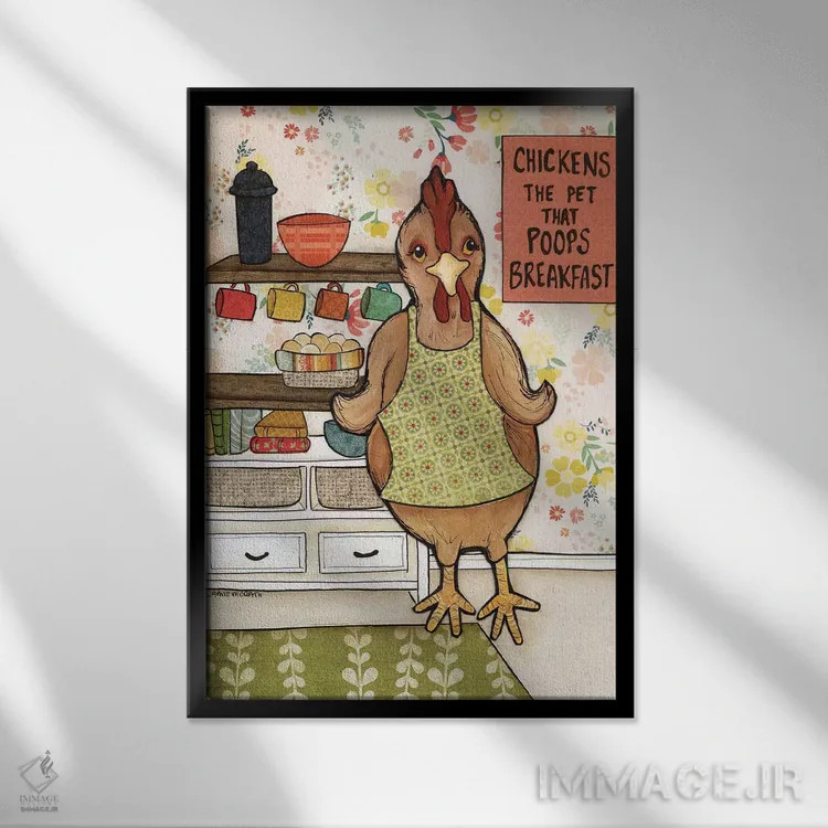 تابلو دکوراتیو فضله مرغ اثر جیمی موراث - نمای قابدار مشکی