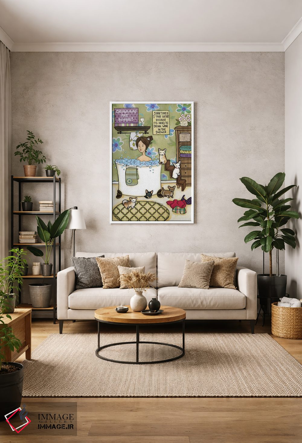 تابلو دکوراتیو حباب های سگ چیواوا اثر جیمی موراث - D1W