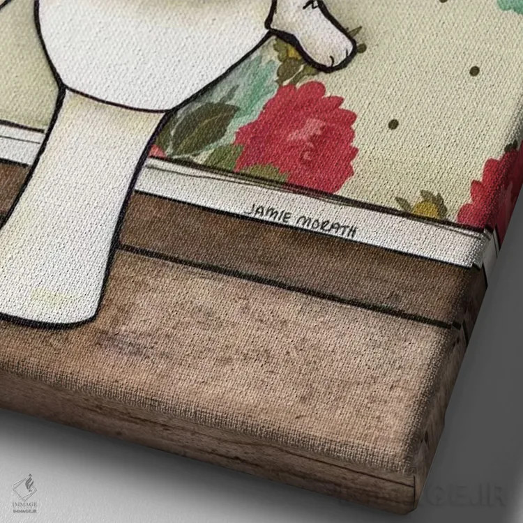 تابلو دکوراتیو سیفون رو بکش اثر جیمی موراث - نمای نزدیک بافت بوم