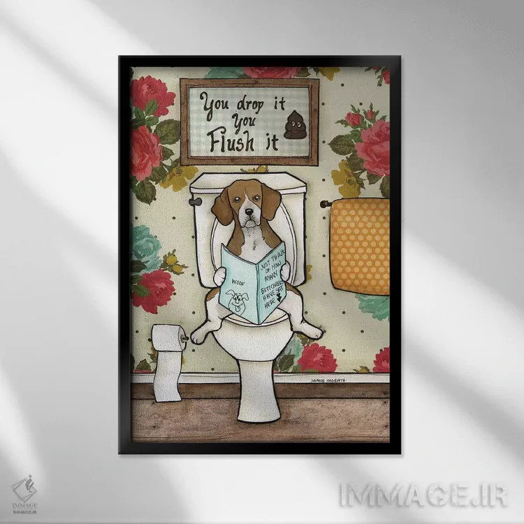 تابلو دکوراتیو سیفون رو بکش اثر جیمی موراث - نمای قابدار مشکی