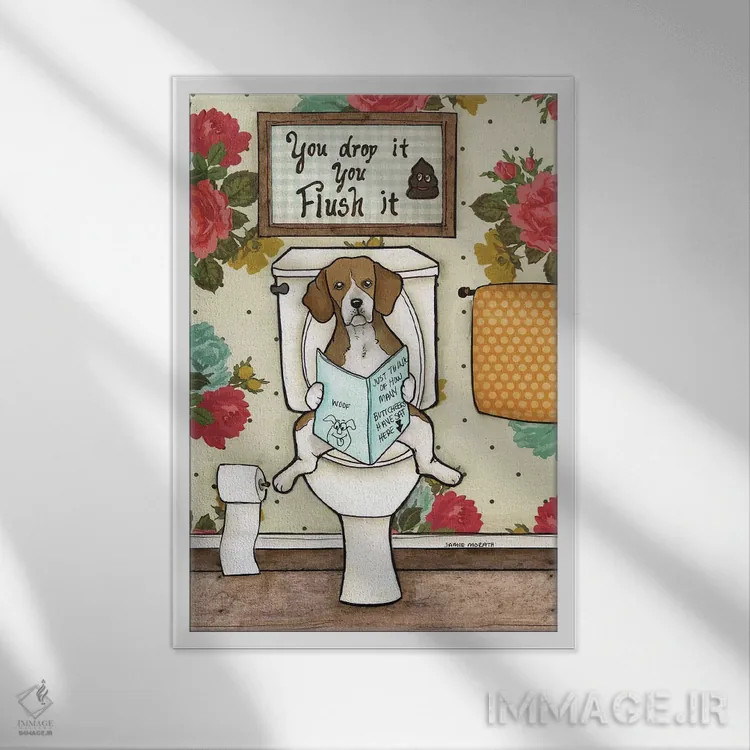 تابلو دکوراتیو سیفون رو بکش اثر جیمی موراث - نمای قابدار سفید