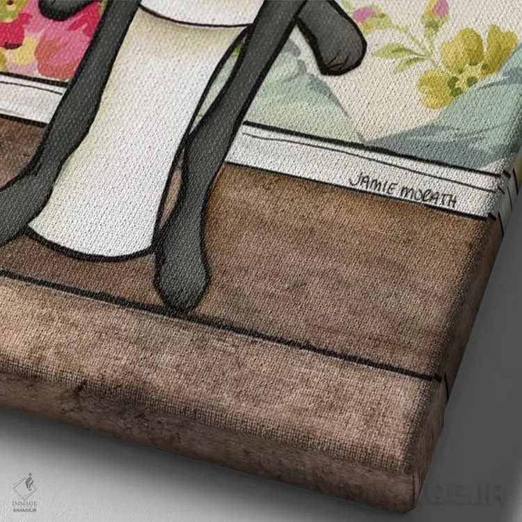 تابلو دکوراتیو وای خدای من بکی اثر جیمی موراث - نمای نزدیک بافت بوم