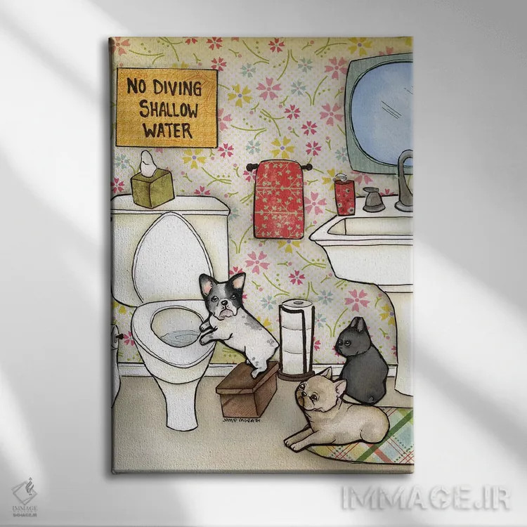 تابلو دکوراتیو شیرجه ممنوع اثر جیمی موراث - نمای روبهرو روی دیوار